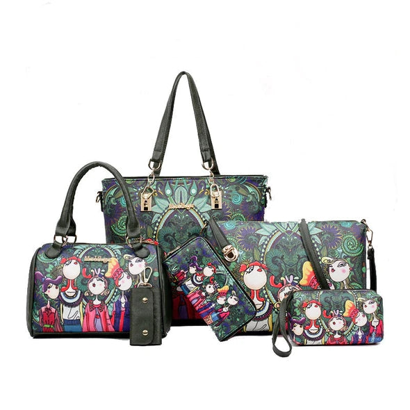 🔥Vendita limitata️🔥 Borsa personalizzata da 6 pezzi. Borsa da donna in pelle