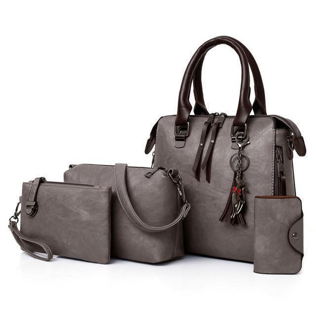 🔥Offerta Offerta esclusiva di borse 4 pezzi borsette in pelle da donna
