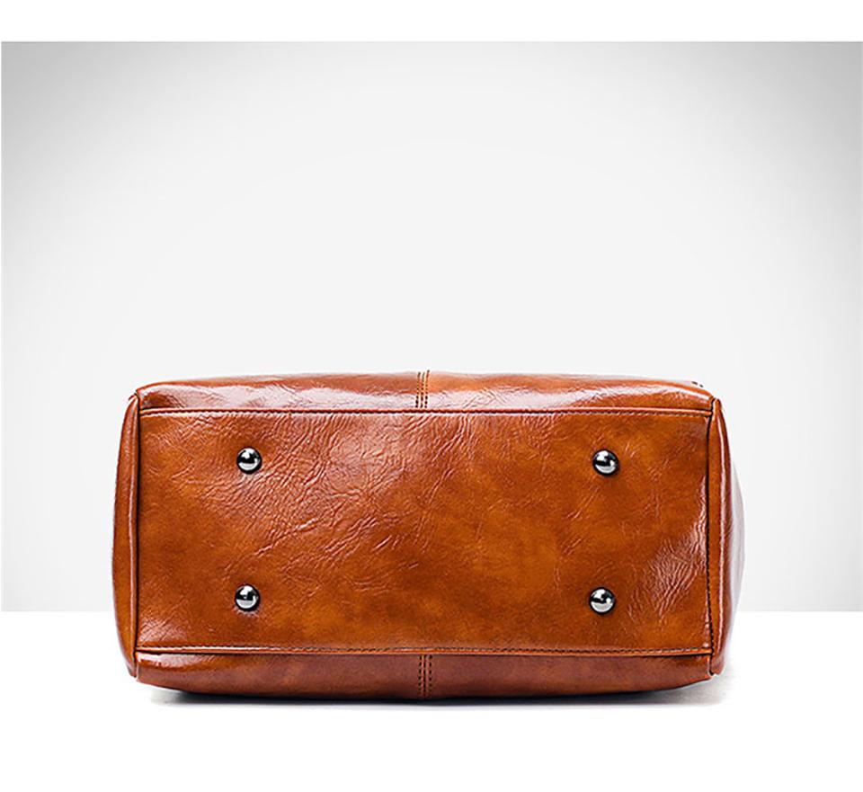 Borsa a tracolla tripla vintage in pelle Boston cerata e ingrassata