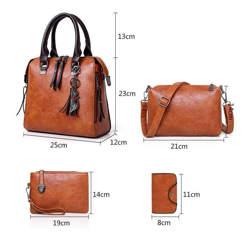 🔥Offerta Offerta esclusiva di borse 4 pezzi borsette in pelle da donna